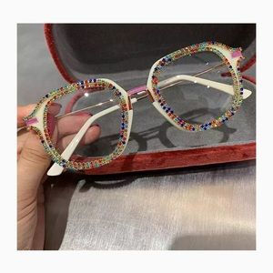 🌿Colorful glittery fashion stone eyeglasses